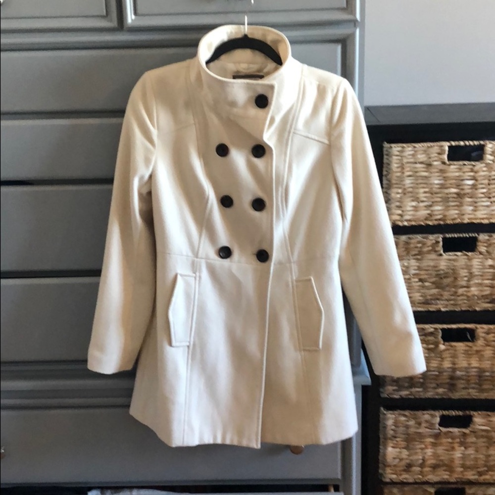 Women’s Old Navy wool cream pea coat, size small